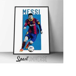 messi poster lionel messi print barcelona print wall art man cave