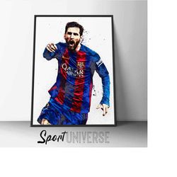 lionel messi poster lionel messi print barcelona print wall art man cave