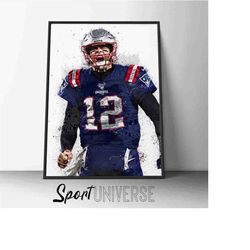 tom brady poster tom brady canvas print new england patriots art print wall art man cave