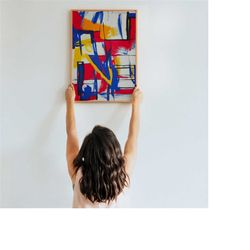 abstract art print - colorful brushstrokes - living room, dining room, bedroom, and office, flows, spots, tashism, chill