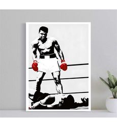 muhammad ali boxing knockout ko giant poster, wall