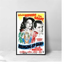 bringing up baby movie poster - high quality canvas art print - room decoration - art poster for gift