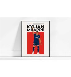 kylian mbappe gift football poster, wall art decor