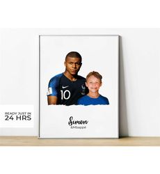 printable digital print soccer picture. photo with kylian