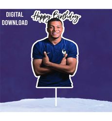 mbappe birthday cake topper instant download mbappe cupcake