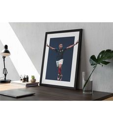 kylian mbappe poster, france, football print, football poster,