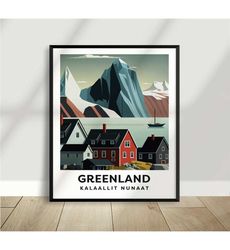 greenland/groenland landscape - houses - mountains - national