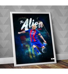 the alien / lionel messi print / leo