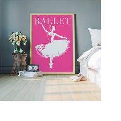 pink ballet poster, magazine cover, ballerina wall art, ballet print, 24x36 20x30 ballet dance art, physical poster, par
