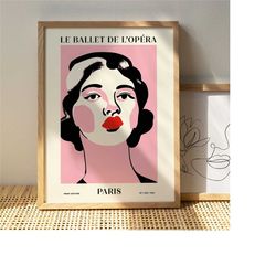 le ballet de lopera poster, paris opera ballet print, retro ballet giclee wall art, ballerina woman wall art, pop art pa