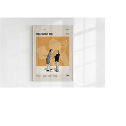 what about bob poster, frank oz, minimalist movie poster, wall art print, vintage inspired poster, mid century modern po