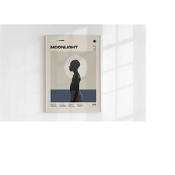 moonlight poster, barry jenkins, minimalist movie poster, wall art print, vintage inspired poster,mid century modern pos