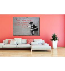 banksy diogenes quote ready to hang canvas wall