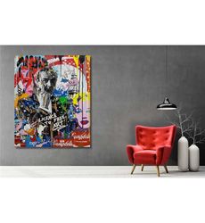 graffiti banksy ready to hang canvas wall art