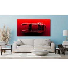 porsche 911 carrera red canvas wall art poster