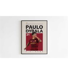 paulo dybala poster, as roma poster minimalist, paulo