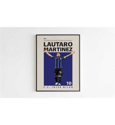 lautaro martinez poster, inter poster minimalist, martinez print