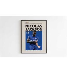 nicolas jackson poster, chelsea poster, nicolas jackson print