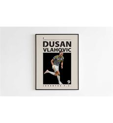 dusan vlahovic poster, juventus poster minimalist, dusan vlahovic