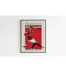 casemiro poster, manchester united poster minimalist, casemiro print