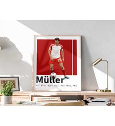 printable thomas mller poster, football print, muller wall