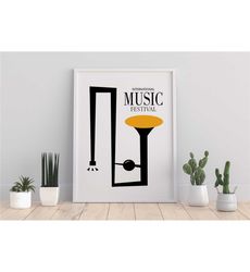 minimalist saxophone print, music festival poster, printable jazz
