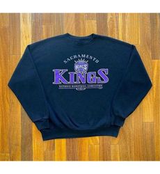 vintage sacramento basketball sweatshirt, kings 90s basketball graphic