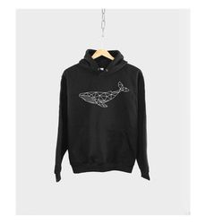 whale hoodie - geometric whale hoodie - nautical