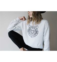 tiger sweatshirt - geometric tiger sweatshirt - tiger