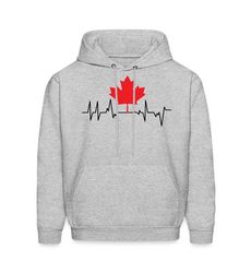 canada hoodie. canada gift. heartbeat hoodie. love canada.