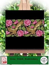 cross stitch pattern falcon and roses