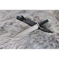 handmade 440 hunting bowie knifes, hand foraged knife with leather sheath, personalized knife