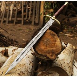 handmade damascus steel sword, viking sword, engraved sword, master sword, long sword, sword art online, best gift