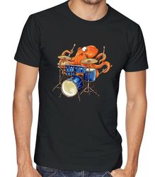 octopus playing drums shirt - octopus men's shirt - octopus t-shirt - drummer gift octopus shirt drum player shirt drumm