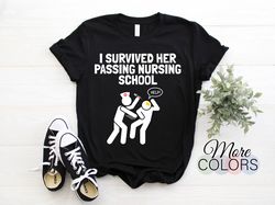 funny i survived her passing nursing nurse graduation appreciation graduated t-shirt, emergency graduating gifts, nurses