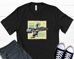 cormorant bird t-shirt, bird print, bird art, bird watcher gift, bird art print, blue bird, bird nerd, free bird, graphi