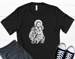 joseph and jesus t-shirt, baby jesus, saint joseph, christian shirts,  faith shirt, spiritual shirt, religion shirt, gra