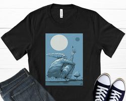 landscape gnome t-shirt, moon light, moon gift, moon print, night shirt, night creatures, fantasy creature, fantasy art,