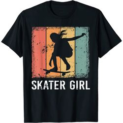 cool skater art women girls skateboarding skateboard skating t-shirt