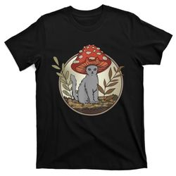 cottagecore cats aesthetic cat mushroom hat kawaii t-shirt