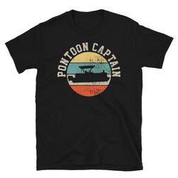 pontoon captain boating retro gift shirt