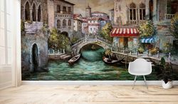 custom wall paper,wall paper peel and stick,paper wall artvenice italy,old venice landscape wall print,view wall mural,