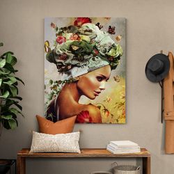 bloom of serenity a floral portrait canvas art,canvas art, floral portrait, botanical art, modern decor, wall decor, hom