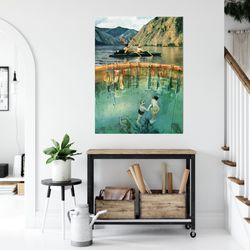 lake canvas print, wall art, extra large canvas print, large living room art