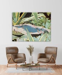 canvas wall art, extra large canvas print, large living room prints, poster, botanical, swimming pool