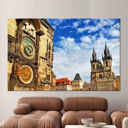 prague city landscape canvas, landscape glass art, prugue canvas art, prague city view poster, baby gift personalized,