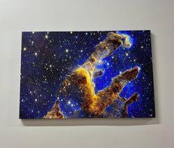 space telescope wall art, landscape 3d canvas, pillars of creation 3d canvas, landscape wall decoration, starry sky wall