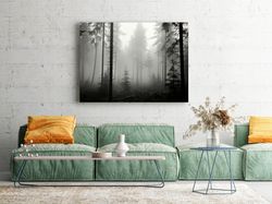 foggy forest art print, misty forest art, gothic landscape, forest photo, nature photography, misty forest print, landsc