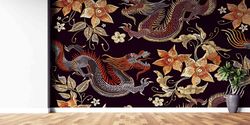 chinese dragon wall decor,paper wall artcustom wall paper,3d wall paper,myth dragon wall art,modern wall painting,