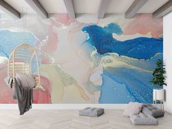 custom wall paper, modern wall mural, colorful marble wall art, modern wall paper, paper wall art, abstract wall paintin